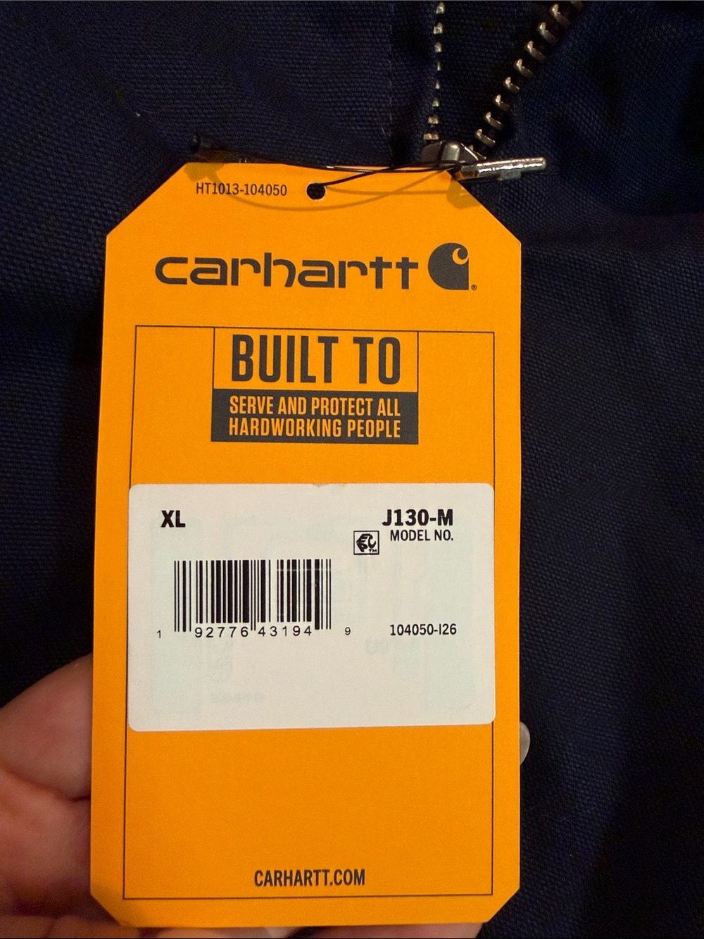 NWT Carhartt Navy Hooded Work Jacket - Picture 3 of 10